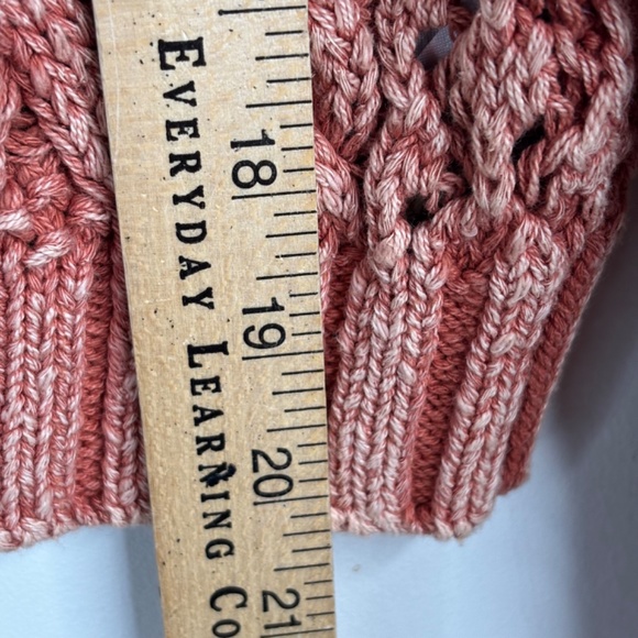 Anthropologie Pilcro Cropped Chunky Cardigan XS Pumpkin Fisherman Cable Knit Y2K - Picture 9 of 12